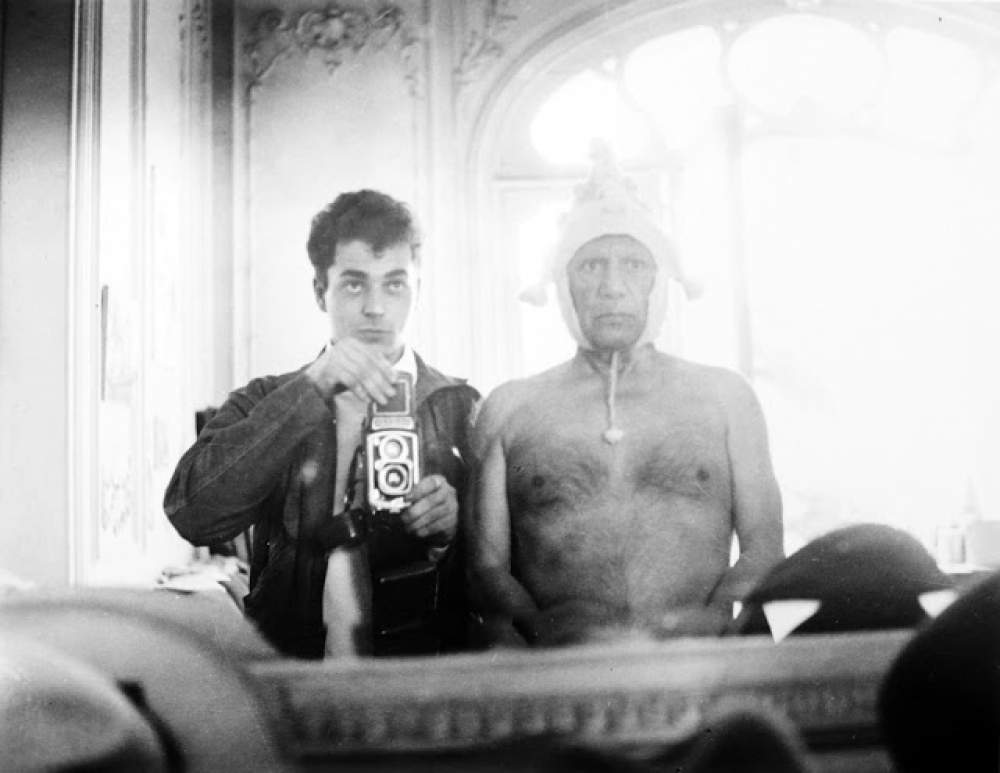 Pablo Picasso vestido como Popeye