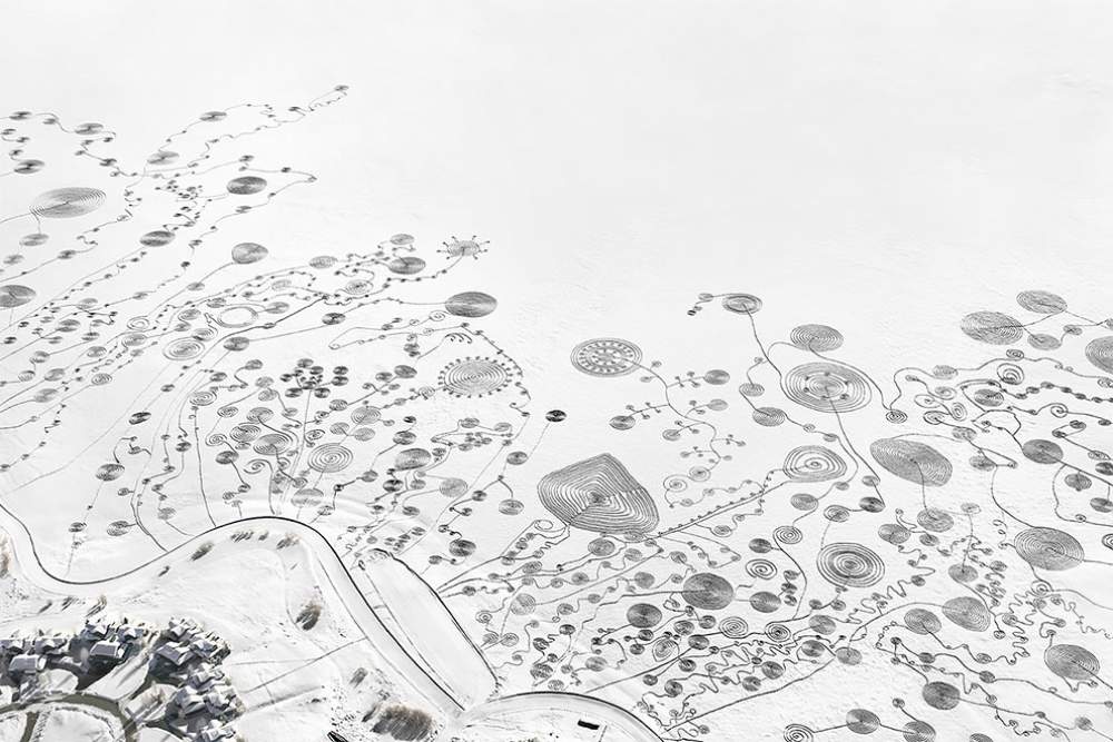 El extenso remolino de nieve