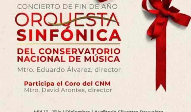 La Orquesta Sinfónica y el Coro del Conservatorio Nacional de Música presentarán su Concierto de fin de año