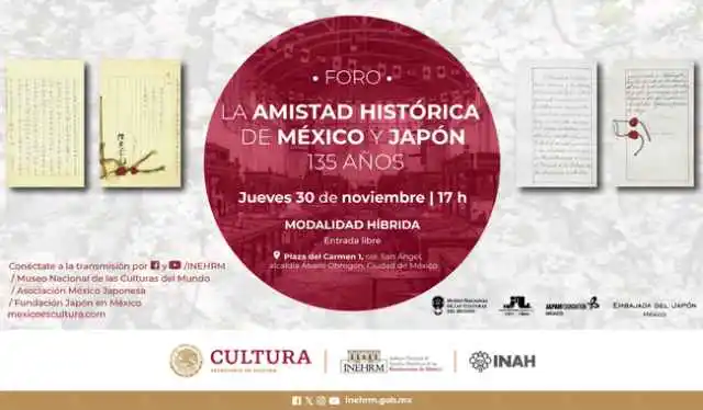 El Inehrm conmemora 135 años de la amistad histórica entre México y Japón