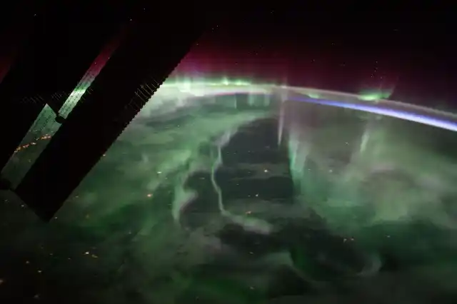 Auroras boreales desde la Estación Espacial