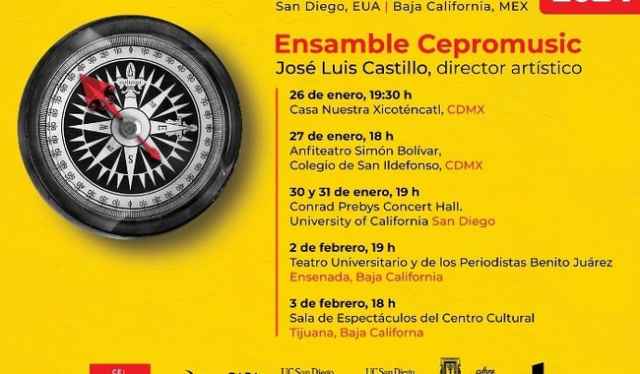 El Ensamble Cepromusic ofrecerá seis conciertos por México y Estados Unidos en su gira Translínea